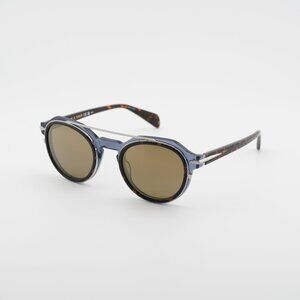 Rag & Bone RNB6006/S 0IPR VP Sunglasses Blue/Havana Square Frame, Green Lenses